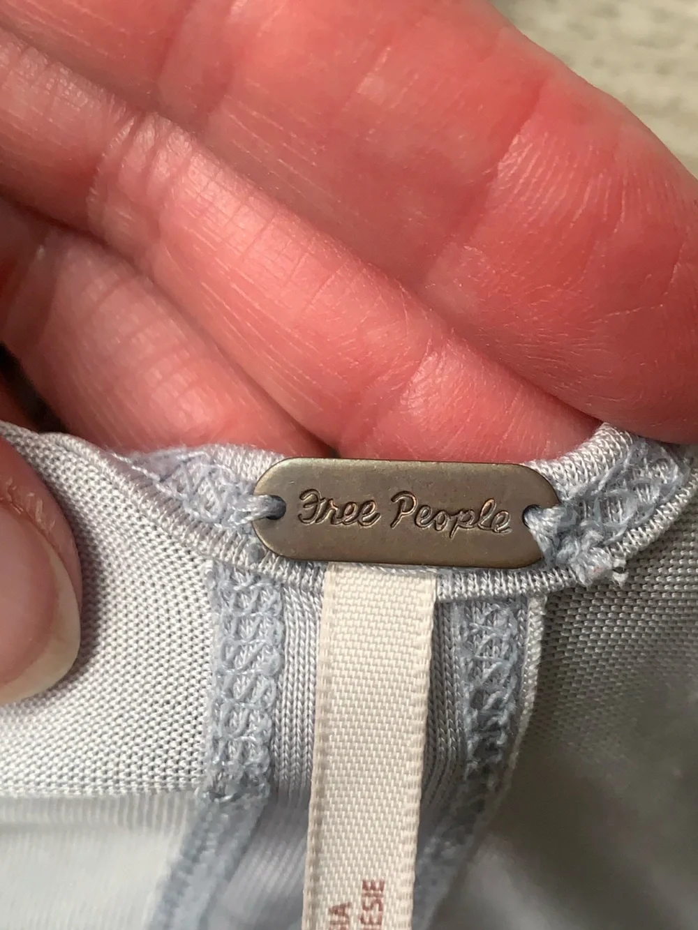 Free People Sugar Tank Top Strappy Keyhole Ruched Cami gray /silver XS